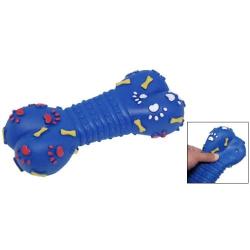 uxcell Vinyl Bones Paws Print Squeaky Bone Pet Dog Squeak Toy, Blue