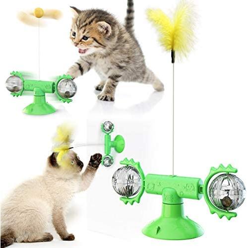 N/D Windmill cat Toy, cat Toy Turntable, Funny cat Stick, pet Toy, Catnip Interactive cat Toy