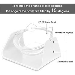 DHAWS Raised Cat Bowl, 15 Degrees Tilted Adjustable Anti-Overturn Pet Feeder for Small Cat and Dogs