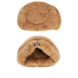 Soft Comfortable Pet Bed for Cat Small Dogs Puppies Portable Travel Triangle Cave Bed Indoor Self-Warming Cozy Plush Kitty Nest Mat Pad Anti-Slip Snooze Pet Cushion Sleep Bag Calming Sofa Bed