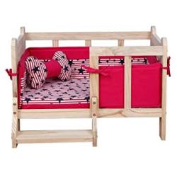 QTT Pet beds Solid Wood Pet Bed, Kennel Dog Bed, Removable and Washable Kennel, Pet Cat Litter, Large and Medium-Sized Dog Supplies, Away from Moisture, Not Easy to Deform TTaN27