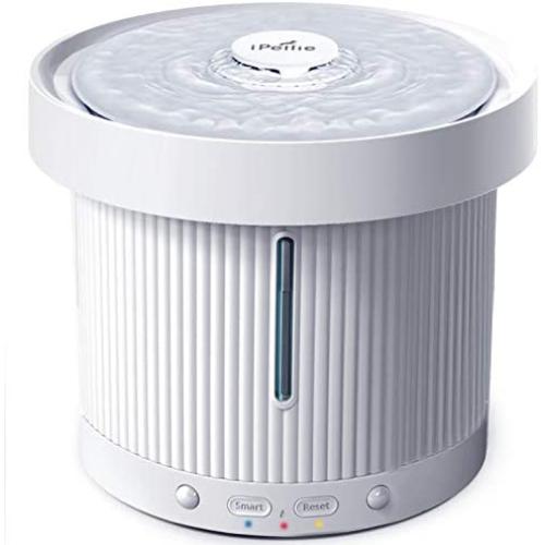 iPettie Infrared Smart Cat Water Fountain, 6-Stage Filtration, Detachable Base, Automatic Pet Water Dispenser with Dual Power, Multi LED Indicator Light for Cats & Small Dogs, 54oz/1.6L