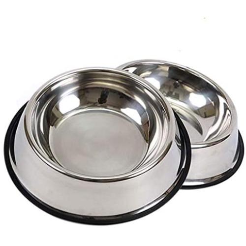 LEHOSEK Set of 2 Stainless Steel Dog Bowl with Rubber Base, Pets Feeding Bowl and Water Bowl for Dogs and Cats