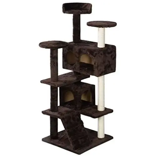 Inlifiny 51 Cat Tree Tower Condo Furniture Scratch Post Kitty Pet House Play Brown Inlifiny 51 Cat Tree Tower Condo Furniture Scratch Post Kitty Pet House Play Brown
