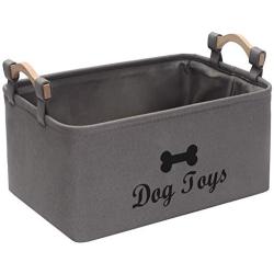 Morezi Canvas Dog Toy Box and pet Toy Boxes Basket Organizer - Perfect for organizing Puppy Toys, Blankets, leashes, Vest, chew Toy and Clothes