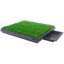 Synturfmats Indoor Pet Potty Patch Puppy Pee Training Pad, Deluxe 3 Pieces Dog Relief System with Drawer, Green, Medium with Drawer 20''x25''x2''