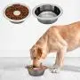 BINGPET Stainless Steel Slow Feed Dog Bowl - 4 Cup Extra Large Pet Slow Feeder, 2 Standard Metal Bowls Fit Elevated Feeders, Eating Bowl, Stops Dog Food Gulping, Dog Food and Water Bowl