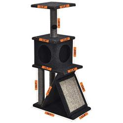Kilodor 41.3'' Cat Tree Condos with Lage Scratching Pad Kitten Playhouse, Activity Towers Pet Furniture for Small Cat