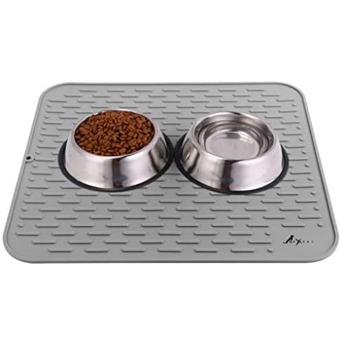 LuxPal Extra Large 23x17 Premium Grade Silicone Dog & Cat Indoor or Outdoor Food Mat for Pets and Animals None Slip Food Tray Placemat for All Floors, Washable, FDA Grade, Anti Bacterial