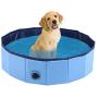 Domaker Foldable Pet Bath Pool,Outdoor PVC Swimming Bathing Tub Kiddie Pool,Collapsible Pet Pool for Dogs Cats Kids Pets,Blue