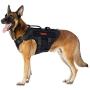 OneTigris Large Tactical Dog Harness, No Pulling Adjustable Dog Vest Harness, Heavy Duty Dog Harness with 3 Handles(Coyote Brown,Black)