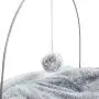 Made4Pets Cat Bed Soft Plush Cat Hammock Detachable Pet Bed with Dangling Ball for Cats, Small Dogs-Grey and Beige