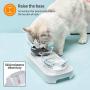 EZMioo Elevated Cat Bowls with 2 Bowls, 15° Tilted Raised Cat Food and Water Bowls, Stress Free Food Grade Material, Nonslip No Spill Pet Feeding Bowls for Cat and Small Dogs