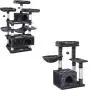 BEWISHOME Large Cat Tree Condo Bundle with Small Cat Tower with Sisal Scratching Posts Perches Houses Cat Furniture Kitty Activity Center Kitten Play House MMJ0311