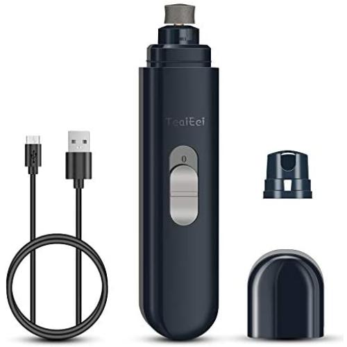 TeaiEei Dog Nail Grinder, Professional Rechargeable Dog Nail Trimmer Clipper, Quiet 2-Speed Electric Pet Nail File Clip, Painless Paws Grooming & Smoothing, for Small Medium Large Dogs & Cats