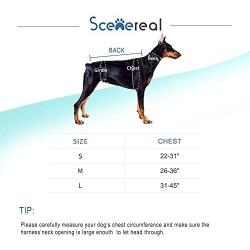 SCENEREAL Escape Proof Large Dog Harness - Outdoor Reflective Adjustable Vest with Durable Handle and Leash Ring for Medium Large Dogs Training Walking Hiking