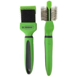 Pixikko Double Sided Flexible Head Slicker Brush for Cats & Dogs Daily Grooming