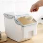 Pet Food Container Moisture Proof Dustproof Dry Food Bucket Storage Case Containers Size L (Beige) Useful