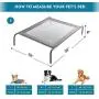Western Home Elevated Dog Bed Outdoor - 36in Raised Dog Cot for Large Medium Small Pet, Cooling Dog Bed for Outdoor or Indoor Use with Skid-Resistant Feet, Durable Frame with Breathable Mesh(Grey)