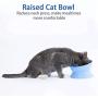 Super Design Ceramics Raised Cat Bowl, Slanted Cat Dish for Food, Stress Free Angled Elevated Cat Bowl, Less Regurgitating and Vomiting, Can Place Can
