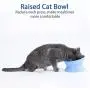 Super Design Ceramics Raised Cat Bowl, Slanted Cat Dish for Food, Stress Free Angled Elevated Cat Bowl, Less Regurgitating and Vomiting, Can Place Can Super Design Ceramics Raised Cat Bowl, Slanted Cat Dish for Food, Stress Free Angled Elevated Cat Bowl, Less Regurgitating and Vomiting, Can Place Can