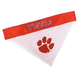 Pets First Collegiate Pet Accessories, Reversible Bandana, Clemson Tigers, Small/Medium