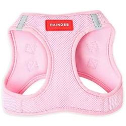 RAINDEE Dog Harness Comfortable Mesh&Breathable Vest Harness for Small Medium Dogs, Pet Vest Harness 4 Sizes, Multiple Colors (Small, Pink)