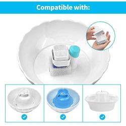 Keprix Ceramic Cat Water Fountain Replacement Filters, 8 Carbon Filters and 2 Foam Filters Suitable for IPETTIE Tritone/Fiumi Ceramic Pet Lotus Cats and Dogs Water Fountain