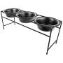 Platinum Pets Modern Triple Diner Feeder with Stainless Steel Cat/Dog Bowls