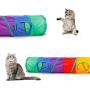 PAOPO Cat Tunnel,Cat Tube Toy Collapsible Indoor Interactive Cat Play Tunnel 2 Way Tube with Fun Ball Cat Toy,Best for Cat,Puppy,Rabbit