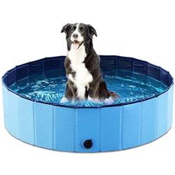 Foldable Dog Swimming Pool Collapsible Pet Pool Bathing Tub Kiddie Pool for Dogs Cats and Kids