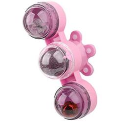 hdee Interactive Cat Catnip Toy, Cat Windmill Turntable Toy, Pet Scratch Toy Funny Kitten Toy with Catnip and Bell, Attract Cats Attention, for Cat Grooming Massage Playing, Green/Pink