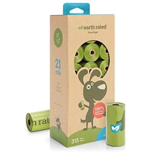 Earth Rated Dog Poop Bag - 315 Waste Bags For Dogs | Extra Thick & Strong 9”x13” Unscented Doggie Bags with Leak-Proof Security