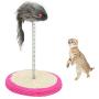 Pet Supplies Pet Cat Playing Toys Sisal Spring Seat Cat Scratch Board with Mouse, Board Diameter: 15cm, Random Color Delivery Pet Toys