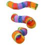 KnocKconK Cat Play Tunnel, Colorful Rainbow Pet Tube Toy Collapsible, S-Tunnel Hole, Cat Indoor Game for Hiding Training and Running, Interactive Cat Puzzle Exercisin