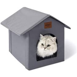 Loves cabin Outdoor Cat House Weatherproof for Winter, Collapsible Warm Cat Houses for Outdoor/Indoor Cats, Feral Cat Shelter with Removable Soft Mat, Easy to Assemble Igloo Dog House for Small Dogs