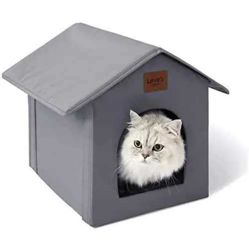 Loves cabin Outdoor Cat House Weatherproof for Winter, Collapsible Warm Cat Houses for Outdoor/Indoor Cats, Feral Cat Shelter with Removable Soft Mat, Easy to Assemble Igloo Dog House for Small Dogs Loves cabin Outdoor Cat House Weatherproof for Winter, Collapsible Warm Cat Houses for Outdoor/Indoor Cats, Feral Cat Shelter with Removable Soft Mat, Easy to Assemble Igloo Dog House for Small Dogs