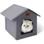 Loves cabin Outdoor Cat House Weatherproof for Winter, Collapsible Warm Cat Houses for Outdoor/Indoor Cats, Feral Cat Shelter with Removable Soft Mat, Easy to Assemble Igloo Dog House for Small Dogs