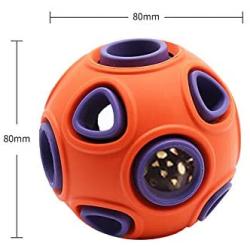 XIHONGSHIR Dog Rubber Ball Chew Toys, Dog Toys Balls Tough, Dog Toys Squeaky Balls, Nontoxic Bite Resistant, Teeth Cleaning, Ideal for Small Medium Dogs, 2Pcs,Orange+Blue