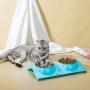 Vealind Non-Spill & Non-Skid Pet Dog Cat Elevated Stainless Steel Double Bowls Feeding Food and Water Bowl