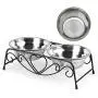 Raised Dog Bowls, Double Dog Bowls Cat Food Water Bowls Feeder Dishes Rack Stand Stainless Steel Raised Dog Bowls, Double Dog Bowls Cat Food Water Bowls Feeder Dishes Rack Stand Stainless Steel