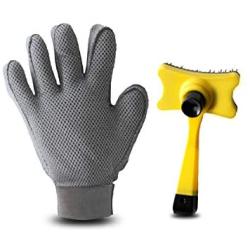 Pet Grooming Glove with Brush Gentle and Efficient Pet Hair Removal Comb Pet Bath Gloves Fur Removal and Knotting Tools,Pet massage gloves Suitable for Cats and Dogs and Other Animals (2 Pieces)