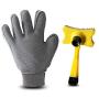 Pet Grooming Glove with Brush Gentle and Efficient Pet Hair Removal Comb Pet Bath Gloves Fur Removal and Knotting Tools,Pet massage gloves Suitable for Cats and Dogs and Other Animals (2 Pieces)