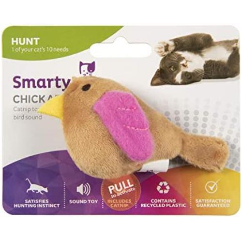SmartyKat, Chickadee Chirp, Electronic Sound Cat Toy, Soft Plush Chirping Bird, Interactive, With Catnip and Stuffing