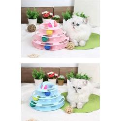 FairOnly Convenient Life Funny 4 Layers Turntable Interactive Toy with Balls Teaser for Pet Cat