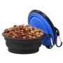 Superma Collapsible Dog Bowl 2 Pack Silicone Foldable Small Travel Dog Water Bowl 350ml for Dogs and Cats Pets, 12OZ, Black&Blue