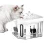 CATISM Cat Water Fountain,Dog Water Dispenser, 2.5L /84oz Silent Transparent Automatic Water Dispenser with replaceable Filter for the Health of pets
