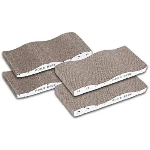 Poils bebe Cat Scratching Pad, Cardboard Reversible Cat Scratcher Large Wide Corrugated Modern Sofa Bed with Catnip (Pack of 4) Poils bebe Cat Scratching Pad, Cardboard Reversible Cat Scratcher Large Wide Corrugated Modern Sofa Bed with Catnip (Pack of 4)