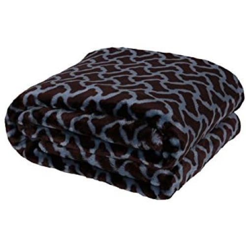 long rich Printed Dog paw Flannel Throw Blanket, Coffee, by Happycare Textiles