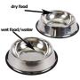 TEESUN Stainless Steel Dog Bowls, 2 Single Bowl for Dog Food and Water Raised Pet Eating Dishes for Small Medium Dog, Cats, Puppies with Non Slip Rubber Base